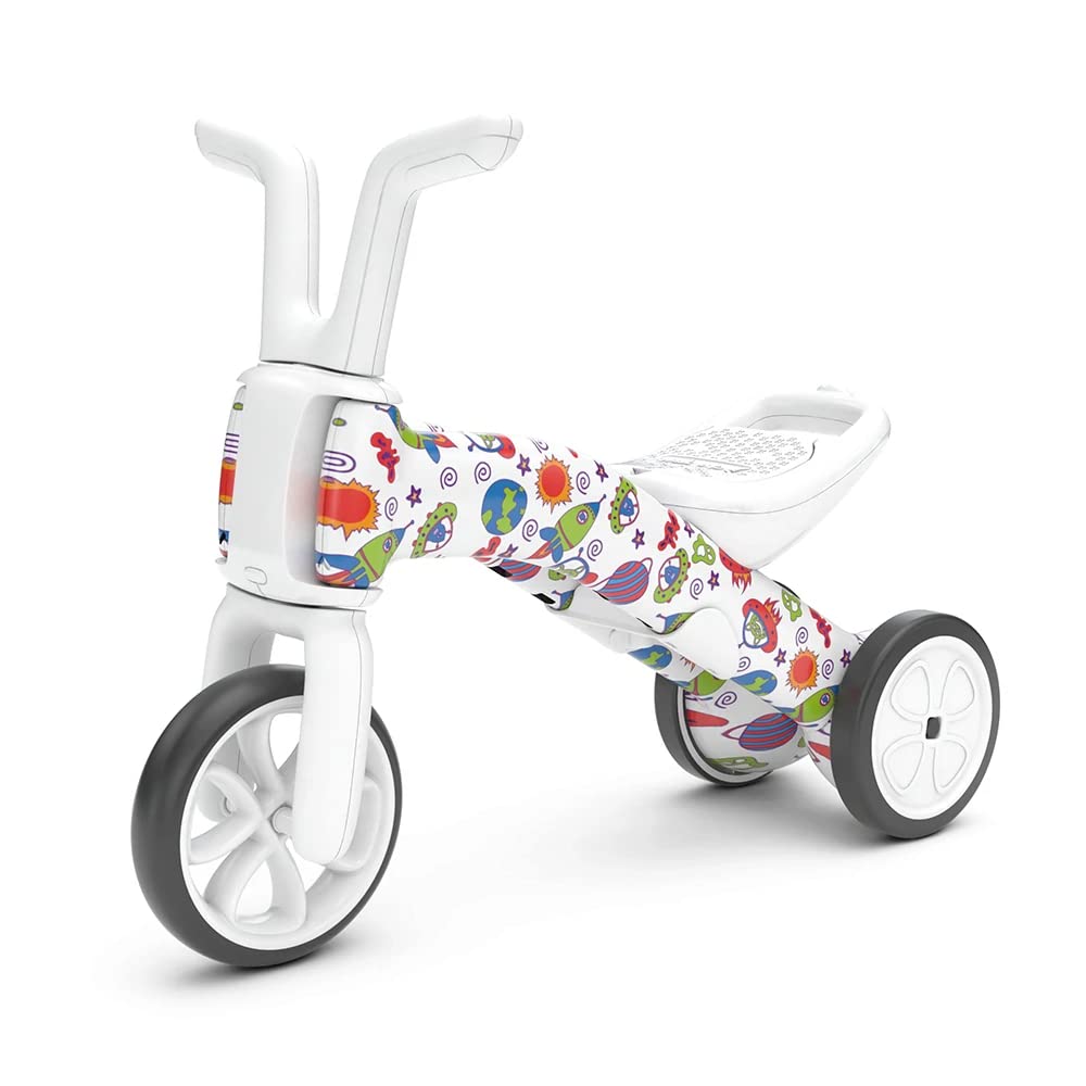 Chillafish Bunzi FAD 7 Limited Edition Gradual Balance Bike and Tricycle, 2-in-1 Ride on Toy for 1-3 Years Old, Silent Non-Marking Wheels, Girafitti