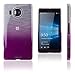 Xcessor Transition Color Flexible TPU Case for Microsoft Lumia 950 XL. with Gradient Silk Thread Texture. Transparent/Purple