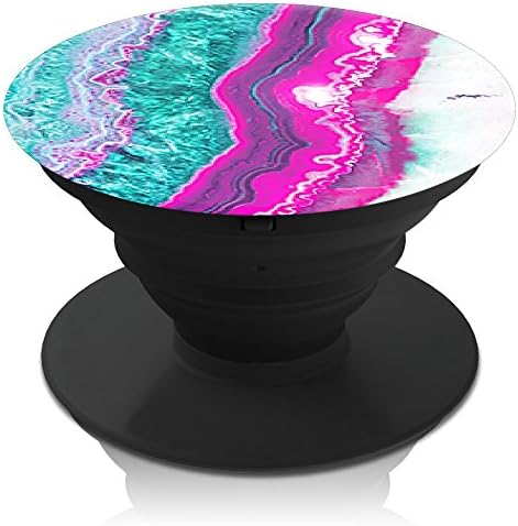 PopGrips Smartphone Expanding Stand and Grip, Premium 3M Phone Accessories, Galaxy S7/S7 Edge/iPhone SE/6/6+/6S/7/7+ Plus Tablets, Amazon Fire/iPad/iPad Mini (Pink Teal Geode)