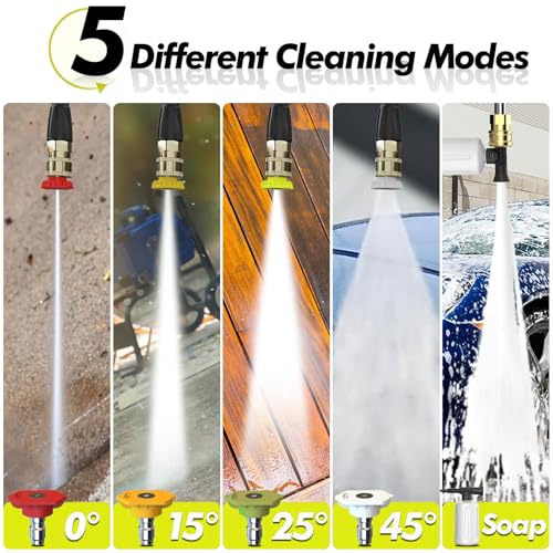 DECOKTOOL Pressure Washer 5000PSI 3.0GPM Power Washer with 4 Nozzles, Foam Cannon for Cleaning Cars, Driveways, Patios (Yellow)