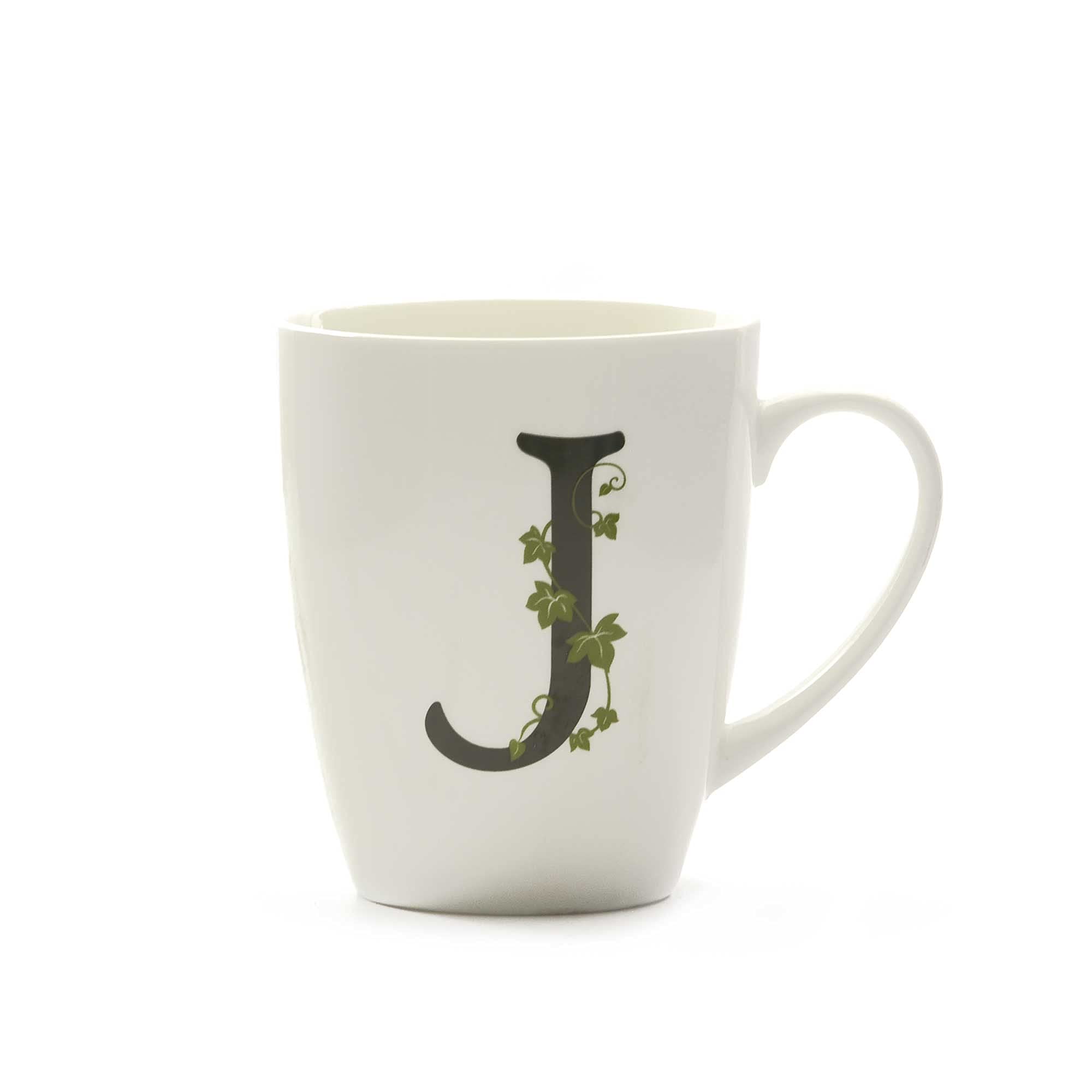 la Porcellana Mug Letter J, White