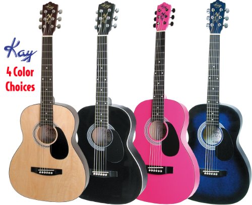 Kay Acoustic 36-Inch Standard 6 String Guitar, Right Handed, Black (K137BK) - Thumbnail 3