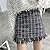 Women Woolen Mini Skirt Autumn Winter Vintage Straight Plaid Tassel Skater Skirt Waist Femininas