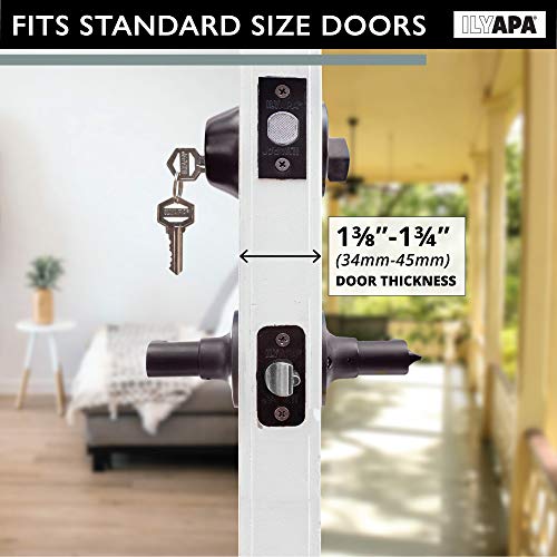 Entry Door Handle and Deadbolt Lock Set, 3 Pack Oil Rubbed Bronze