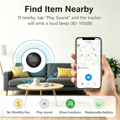GPS Tracker Car, Magnetic GPS Tracker without Subscription for Android and iOS, 365 Days Battery Life, IP67 Waterproof, Global Tracking Hidden Tracker for Cars/Bikes/Motorcycles, Real Time Tracking