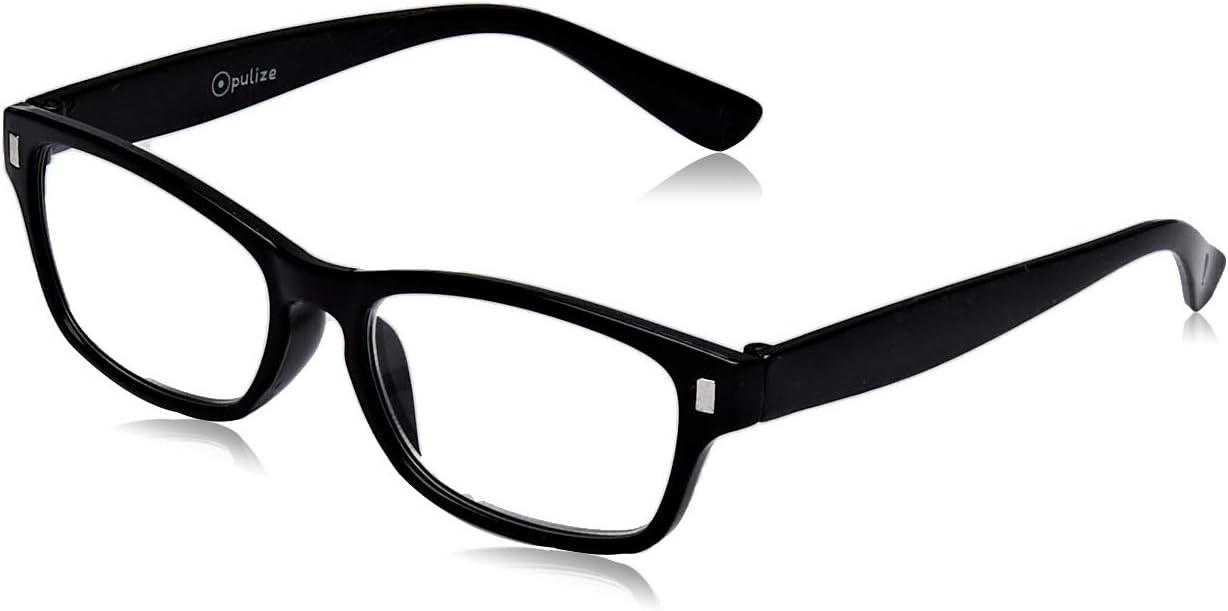 OPULIZE NET Reading Glasses for Women Men, Value 2 Pack, Vintage Inspired Square Frame with Iconic Front Detail