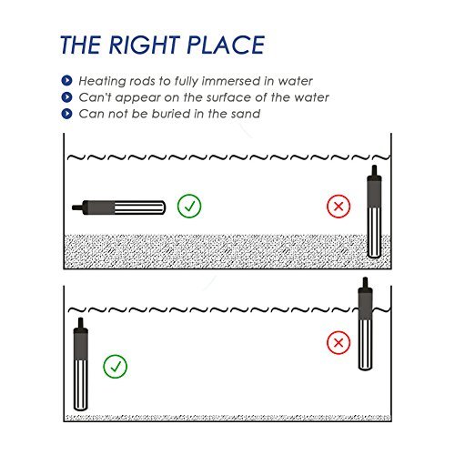 SONGJOY 500W Submersible Aquarium Heater for Tropical Fish with Suction Cup