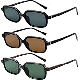 Pro Acme Retro Rectangular Sunglasses for Women and Men UV400 Protection Small Square 90s Vintage Fashion Sun Glasses