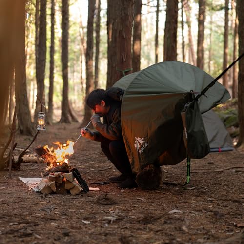 Night Cat Rainfly 1 Person Hammock Tent with Mosquito Net Waterproof Hiking Garden Camping Backyard Wild