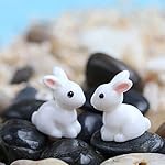 Datingday 2x Mini Small Rabbit Miniature Ornament Microlandschaft Home Decor Fairy Garden Figurine Bonsai Statue
