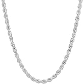 Savlano 925 Sterling Silver 5mm Solid Italian Rope Diamond Cut Twist Link Chain Necklace With a Gift Box For Men & Women - Made in Italy