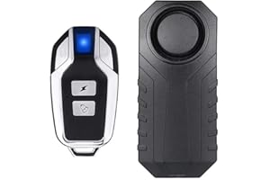 Bike Alarm Anti-Thief, Vibration Triggered Sensing Motorcycle Alarm Horn with Remote, Waterproof Anti Theft Door Burglar Wire
