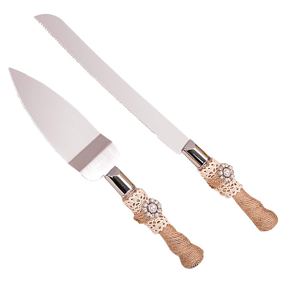 STAINLESS STEEL WEDDING KNIFE N CAKE SERVER SET