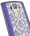 LG G4 Case, G4 Case, SGM (TM) Damask Design Pattern Rubber Coating Ultra Slim Fit Hard Hybrid Case Cover for LG G4 + SGM (TM) Microfiber Cleaning Cloth (Purple)