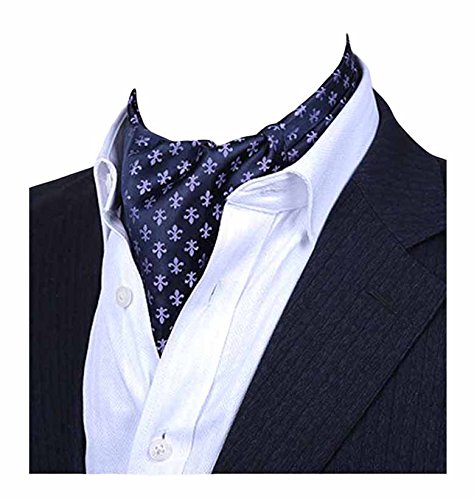 MENDENG Men Purple Paisley Jacquard Woven Silk Cravat Necktie Scarf Formal Ascot