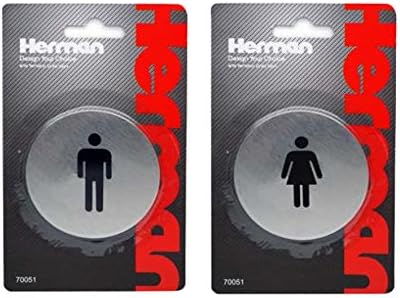 Acrylic Adhesive Backed Men's Women's Bathroom Sign - 4 Pack