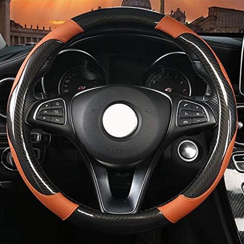 Car Motor sports steering wheel cover carbon fiber splicing four seasons universal 38CM (Color : B)