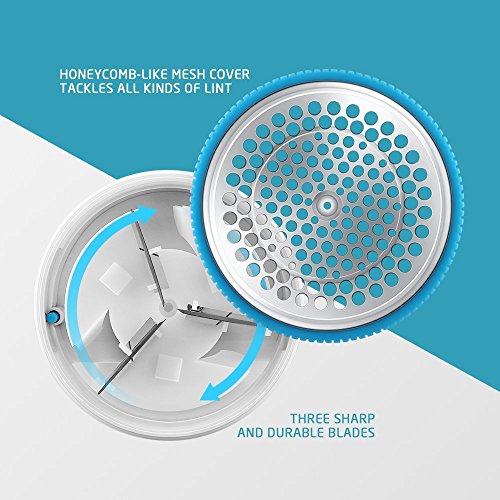AVANTEK Fabric Remover Lint Remover Lint Shaver Fuzz Clothes Bobble, Battery Operated (Blue)