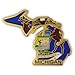 PinMart Michigan Shape Flag Lapel Pin – Complete United States of America Pin Set – Gold Plated Enamel US State Shirt Pins – Great Commemorative/Promotional Gift