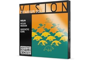 Thomastik-Infeld VIT100 Vision Titanium Solo Violin Strings, Complete Set, 4/4 Size, Synthetic Core
