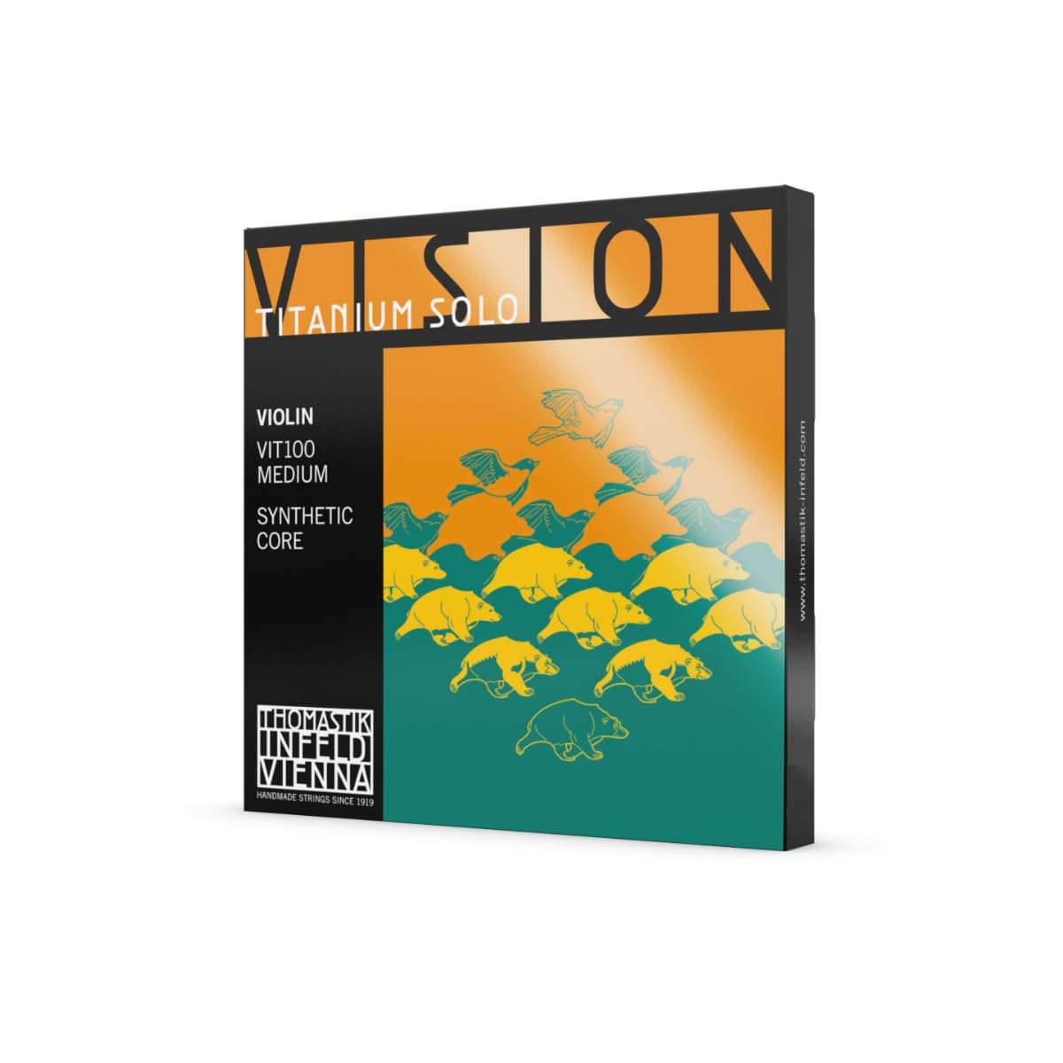 Thomastik Saiten für Violine Vision Titanium Solo Synthetic Core Satz 4/4 Mittel