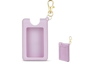 CERCGVEL Silicone Case Compatible with Noshinku Pocket Hand Sanitizer, Protective Case with Keychain for Refillable Travel Size, Hand Sanitizer Spray Accessory (Pink)