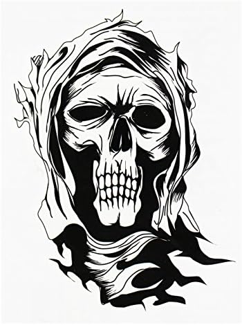 The Grim Reaper in a Tattered Hood Temporary Tattoo