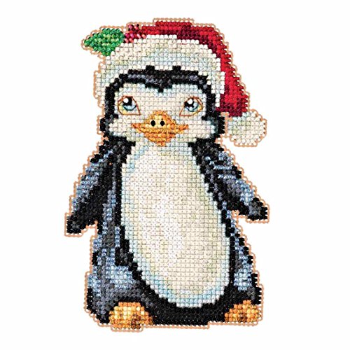 Penguin Beaded Counted Christmas Holiday Cross Stitch Kit Mill Hill 2016 Jim Shore Winter Series JS201614