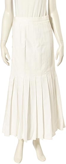 Chanel Long Skirt Pleated White Used 