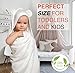 Organic Bamboo Hooded Baby Towel and Washcloth Set | Extra Large Toddler Towel | Soft and Thick Bamboo Baby Bath Towels with Hood for Newborn Girls and Boys 500 GSM | White Baby Towels with Bear Ears
