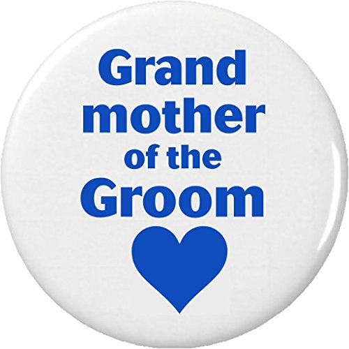 Grandmother of the Groom Blue Heart 2.25' Large Button Pin Wedding Bridal Party