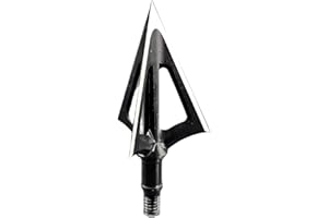 G5 OUTDOORS G5 Montec CS Archery Hunting Durable Sharp Fixed Blades Carbon Steel 100 Grain 1 1/16" Cutting Diameter Screw-In Broadheads for Bow Arrows - Pack of 3