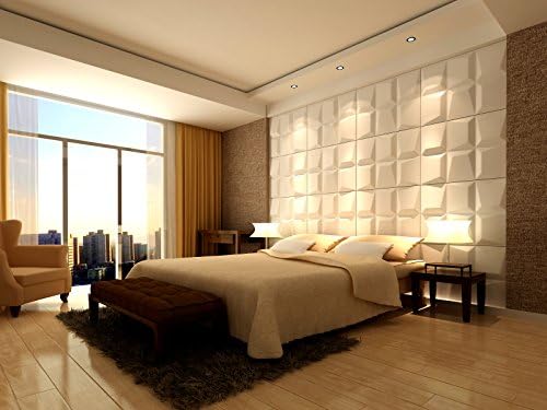 3D Decorative Wall Panels/Paintable Plant Fiber Design/Textured Eco Friendly Modern Wall Decor for TV Walls/Bedroom/Living Room Sofa