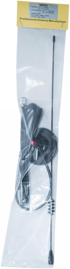 Dualband Mobile Antenna 2m/70cm VHF/UHF Ham Radio, 137-149, 437-480 Mhz, Magnet Base PL-259 Connector, 10 Ft RG58 Cable