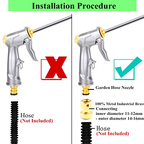 bopopo Jet Garden Hose Sprayer Gun Metal High Pressure Pistol Grip Nozzle Tool,360° Rotaing Adjustmen Leak Proof Grip Spray for Car Washing,Plants Watering,Pets Shower,Cleaning Housework - Thumbnail 5