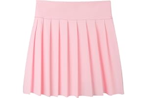 SPFAS Girls Pleated Tennis Skirt with Pockets Shorts Girl's Athletic Golf Skirt for Running School Cheerleading 4-15 Years