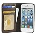 iPhone Book Case - 1 Faux Leather Book Cover for Apple (iPhone SE, 5S, 5 - Brown)