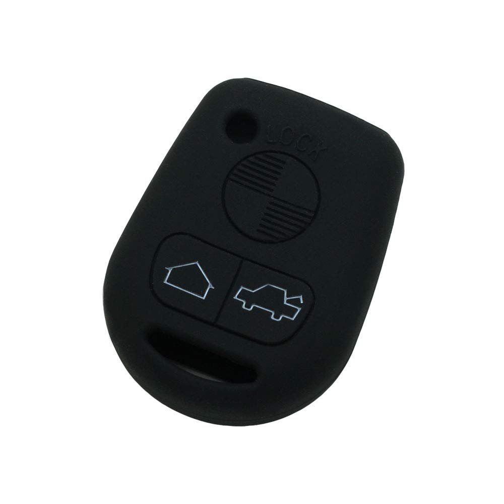 BROVACS Silicone Cover Protector Case Holder Skin Jacket Compatible with BMW E31 E32 E34 E38 E39 E46 Z3 3 Button Remote Key Fob CV9904 Black