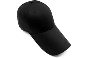 LOCOMO Men Women Super Extra Long Bill Fishing Hat Trucker Snapback Baseball Brim Sun Cap, Black Ffh322a