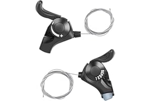 CHMEFLY Bike Shifter SL-TX30 3x6, 18 Speed Shift Levers and Set with Inner Cables, Thumb Gear Shifter for Mountain Bike, City