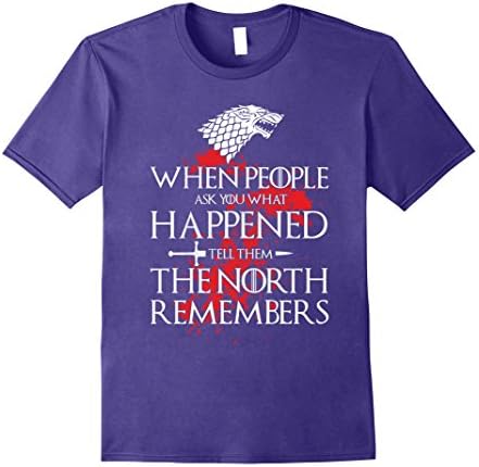 Mens The North Remembers Shirt - When People Ask You What Happen Large Purple