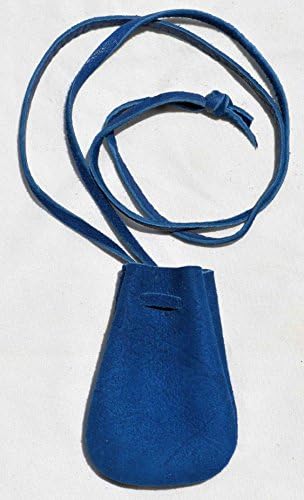 Handmade Leather Medicine Pouch (Navy Blue)