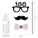 Chic 100th Birthday - Pink, Black and Gold - Birthday Party Photo Booth Props Kit - 20 Count