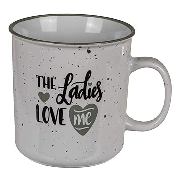 XXL Tasse 'The Ladies Love Me', grünes Herz, riesengroße Jumbotasse mit 750 ml Fassungsvermögen, Geschenk für Männer, Kaffeet
