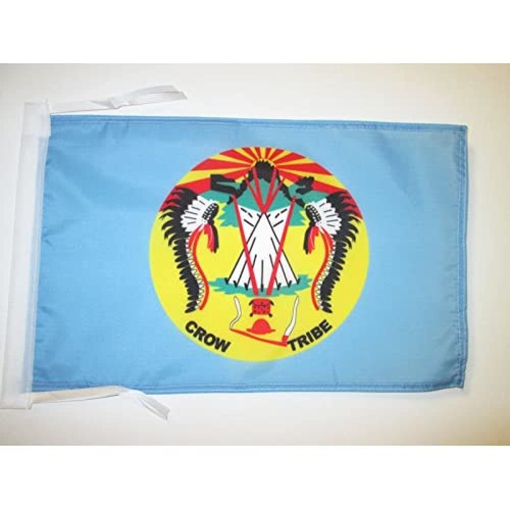 AZ FLAG - Crow Nation Flag - 18'' x 12'' - 100% Polyester Crow Tribe of Montana - Apsáalooke Small Banner with Two Cords - Fade Resistant - Vivid Colors - 18x12 in - 45x30 Cm — image 1