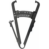 Professional High-Accuracy Body Fat Caliper with Dual Metric/Imperial Scale, Dual Scale Skinfold Measure for Men &amp; Women - Easy, Portable Fat Percentage Tester, Home/Gym Use (Black)