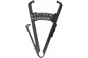 BUBBLE-FLY Professional High-Accuracy Body Fat Caliper with Dual Metric/Imperial Scale, Dual Scale Skinfold Measure for Men & Women - Easy, Portable Fat Percentage Tester, Home/Gym Use (Black)