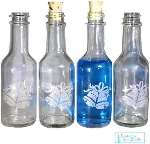 Wedding Bell Engraved Glass Favor Bottles - Set 18