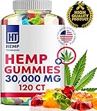 Hemp Gummies for Pain and Anxiety - 30000 MG - Fruity Gummy Bears with Hemp Oil 120 Count for Pain, Anxiety, Better Sleep, Calm Mood, Stress and Inflammation Relief