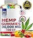 Hemp Gummies for Pain and Anxiety - 30000 MG - Fruity Gummy Bears with Hemp Oil 120 Count for Pain, Anxiety, Better Sleep, Calm Mood, Stress and Inflammation Relief